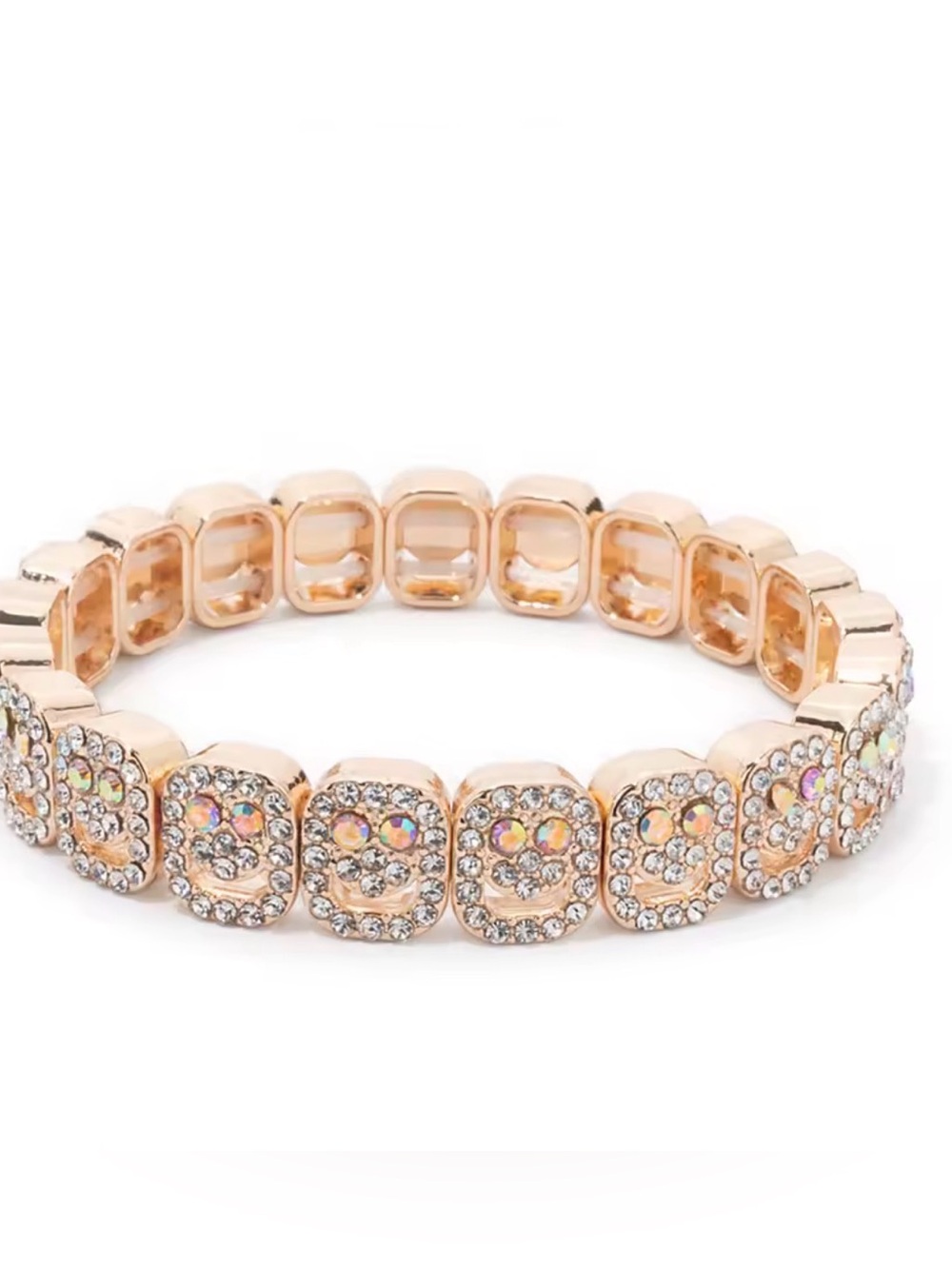 Rose Gold Rhinestone Stretch Bracelet